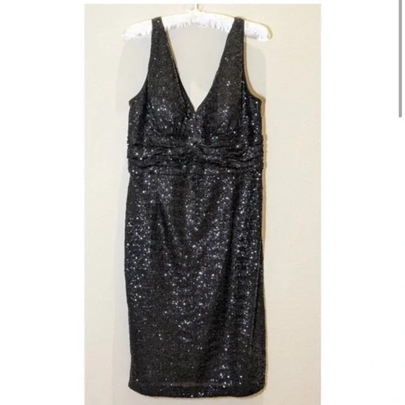 Eliza J Black Sequin Sheath Dress - Picture 6 of 7